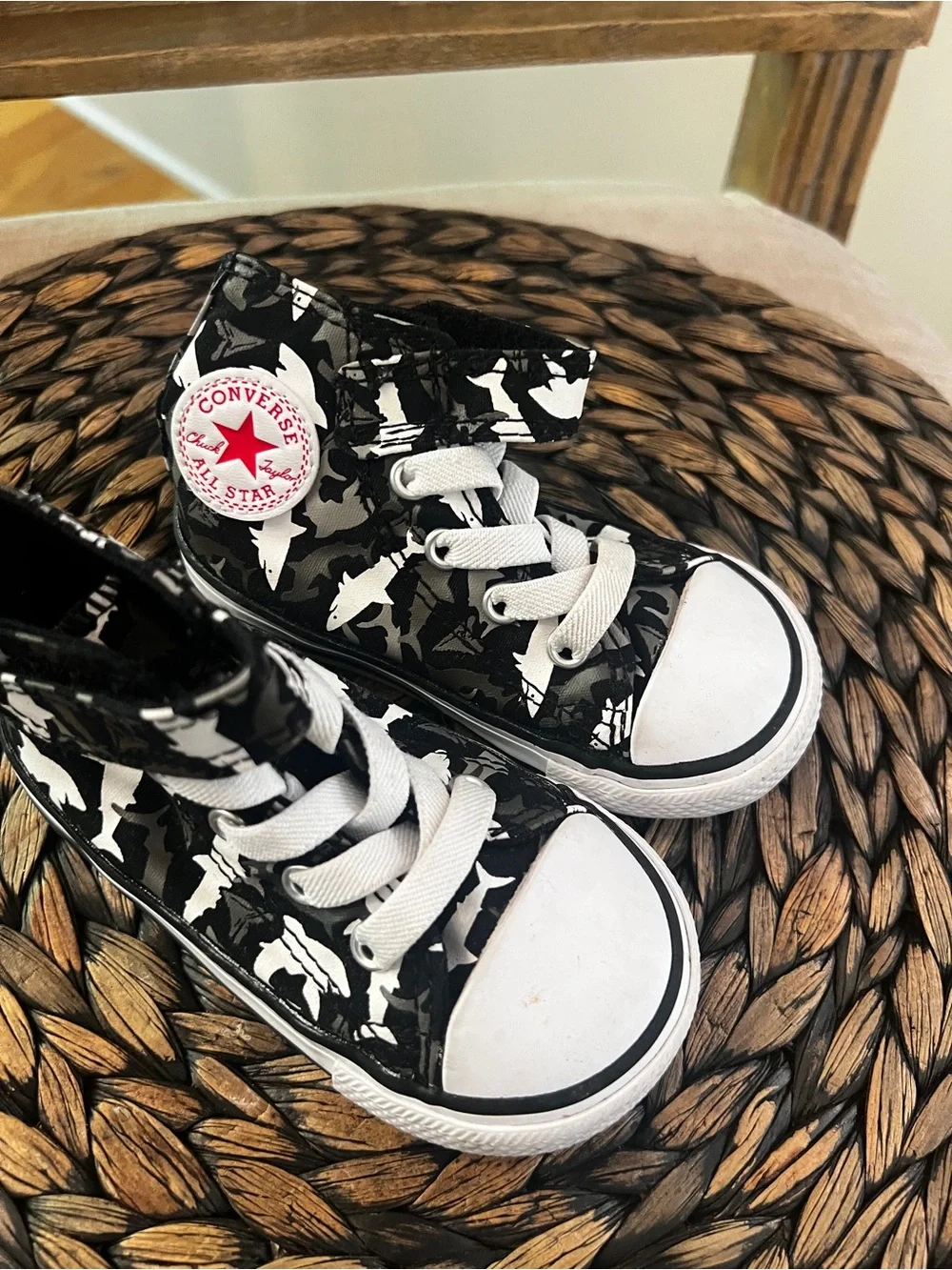 Converse Kids Black & White Camouflage High-Top Sneakers